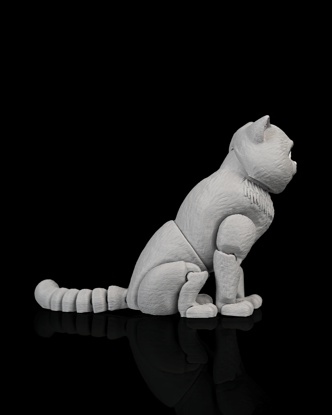 Articulated Short Hair Cat Toy: Oliver, Desk Companion, Cat Lover Gift