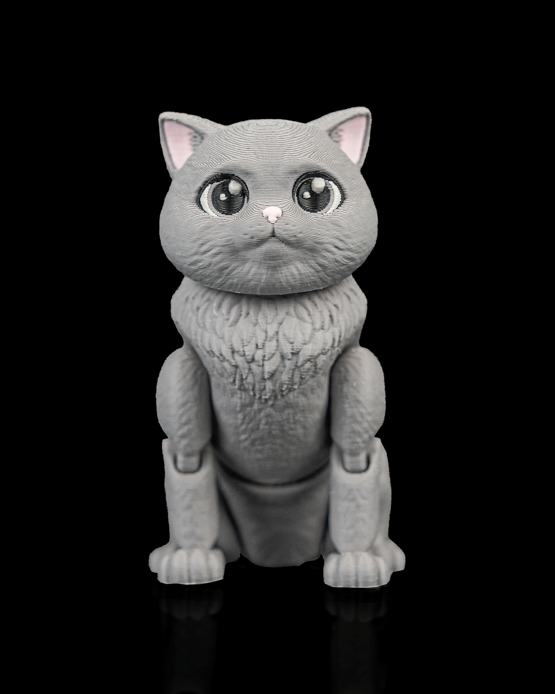 Articulated Short Hair Cat Toy: Oliver, Desk Companion, Cat Lover Gift