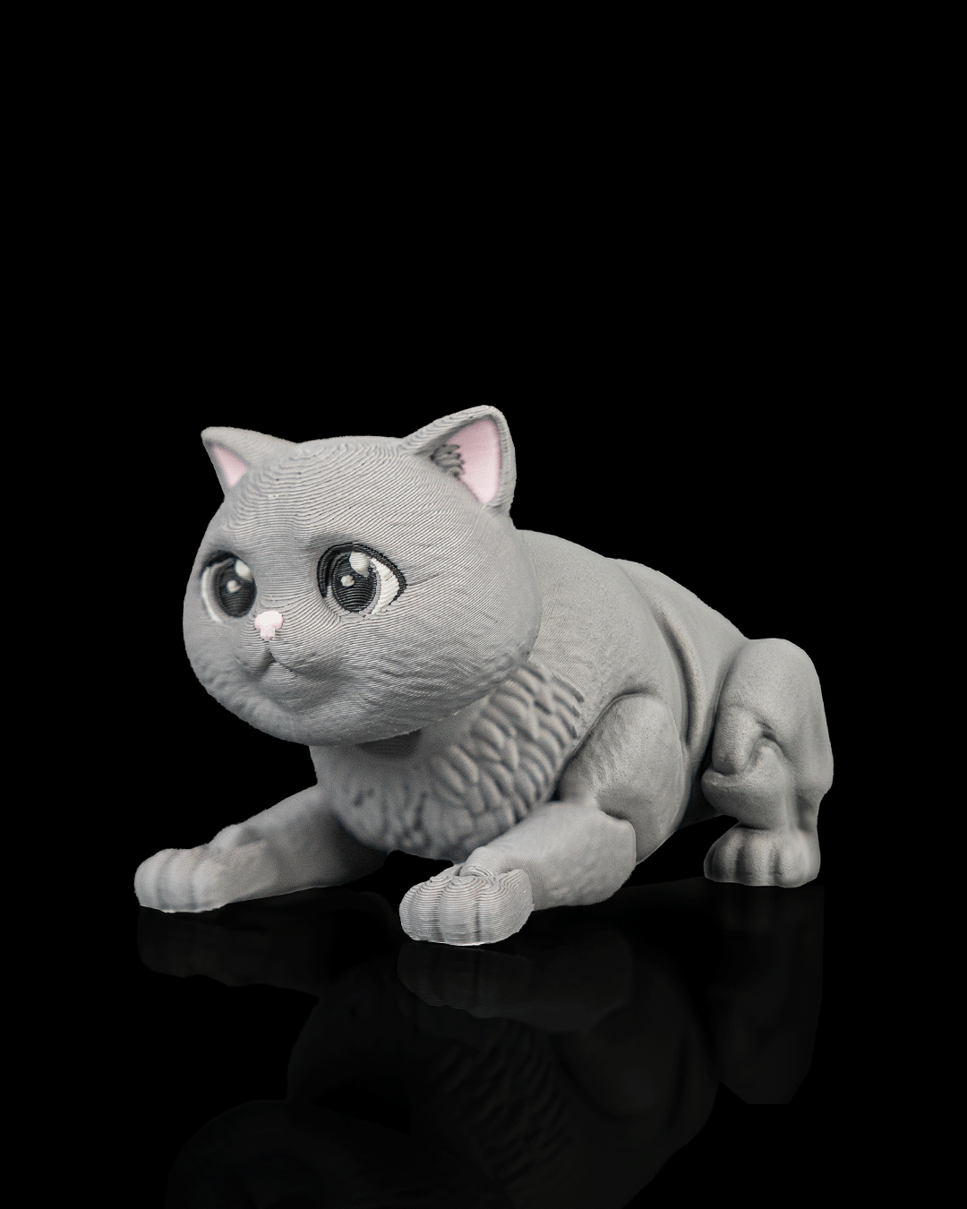 Articulated Short Hair Cat Toy: Oliver, Desk Companion, Cat Lover Gift