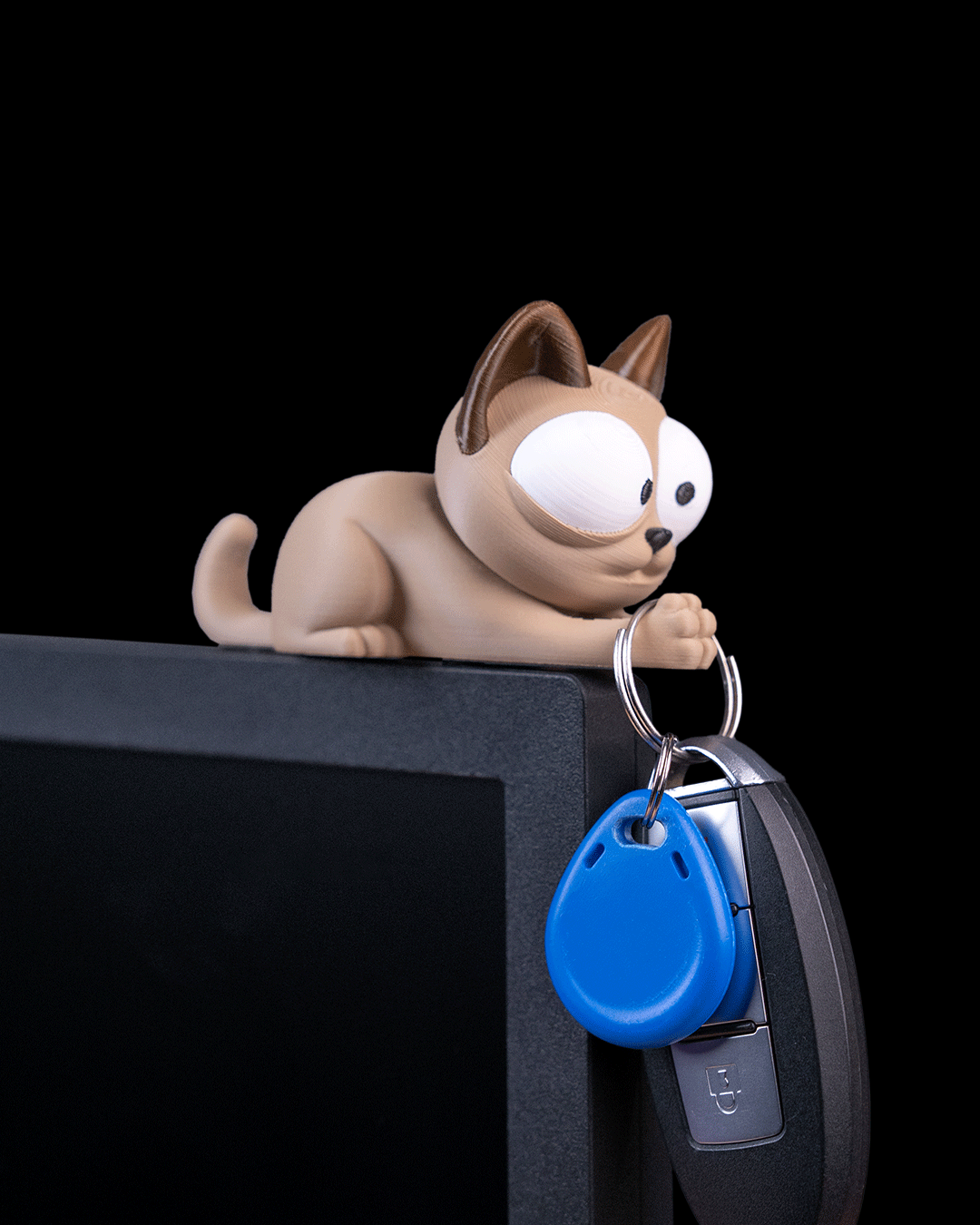 Purrsonal Assistant — a 3D-printed cat key holder — front view