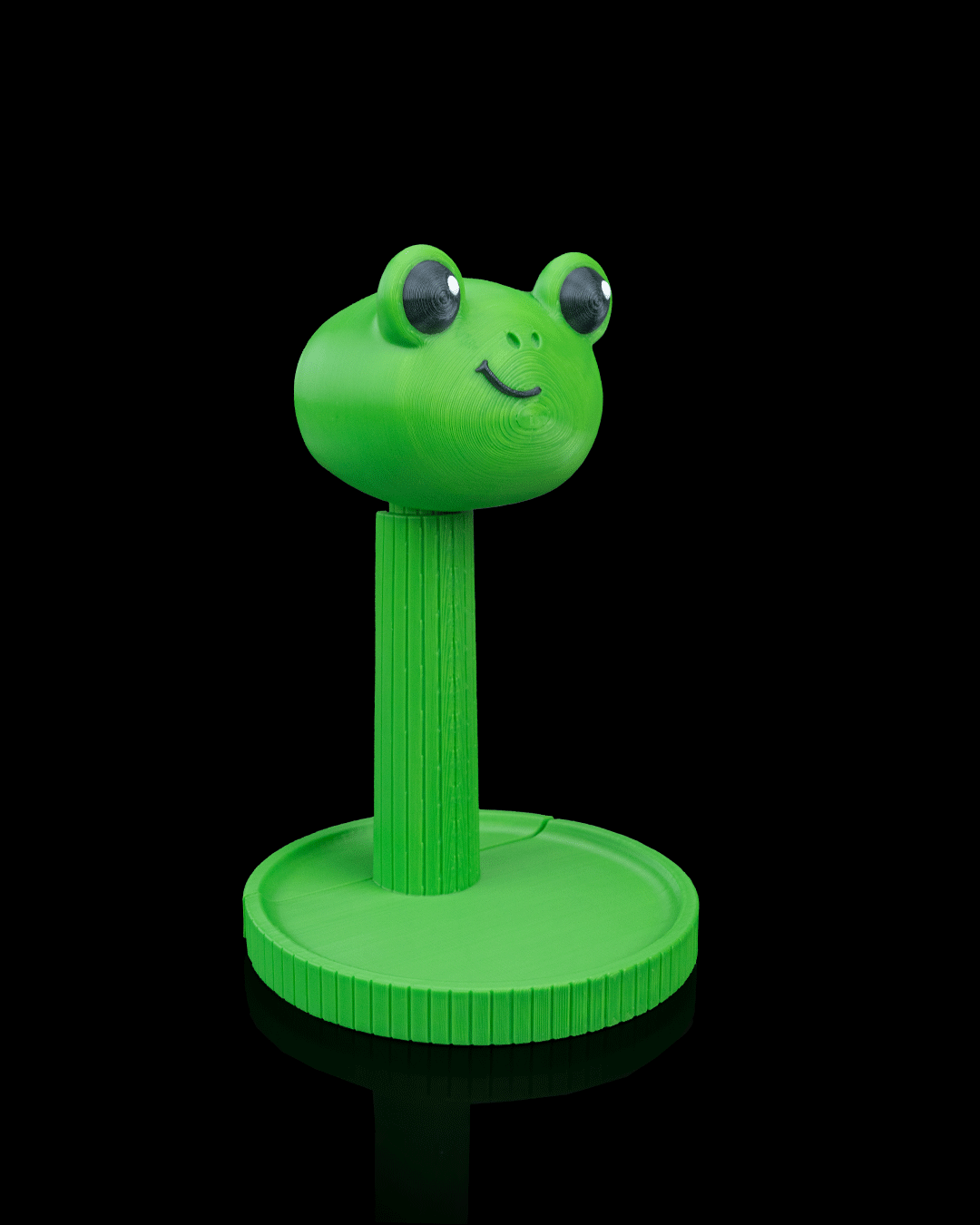 Ribbit — a frog-shaped 3D-printed headphone stand — close-up detail