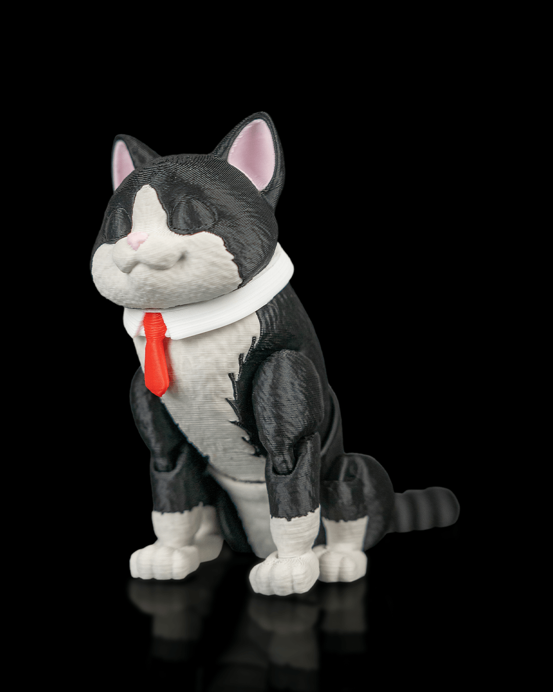 Articulated 3D-printed cat Romeo — poseable desk figurine (view 6)