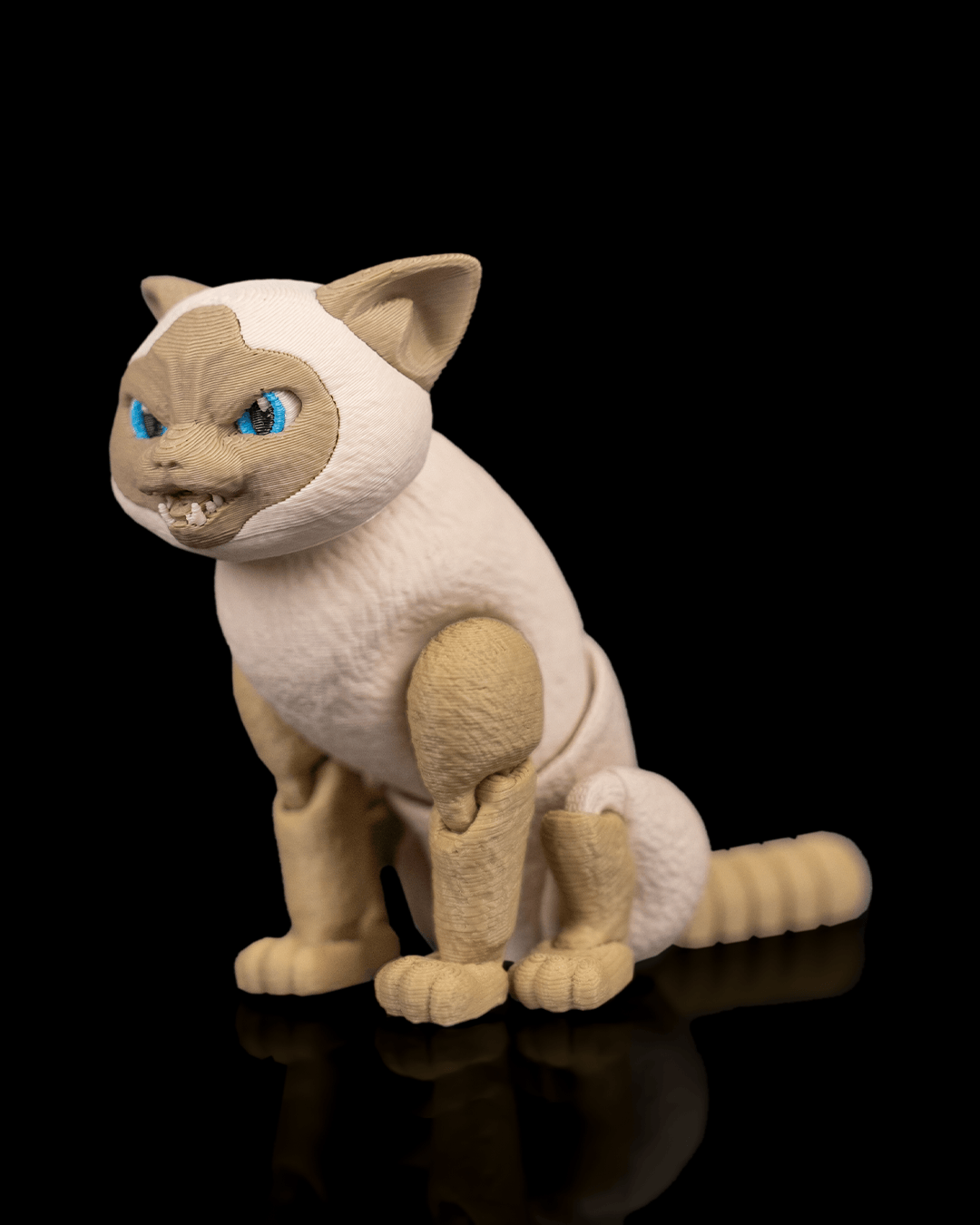 Articulated 3D-printed cat Romeo — poseable desk figurine (view 9)