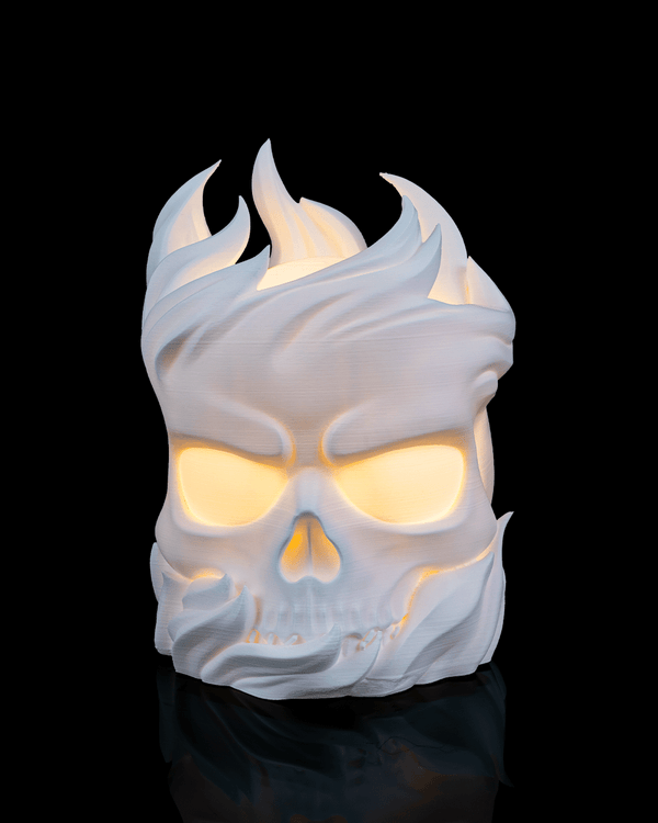 Skull Sphere Table Lamp — 3D-printed skull sphere table lamp (view 1)