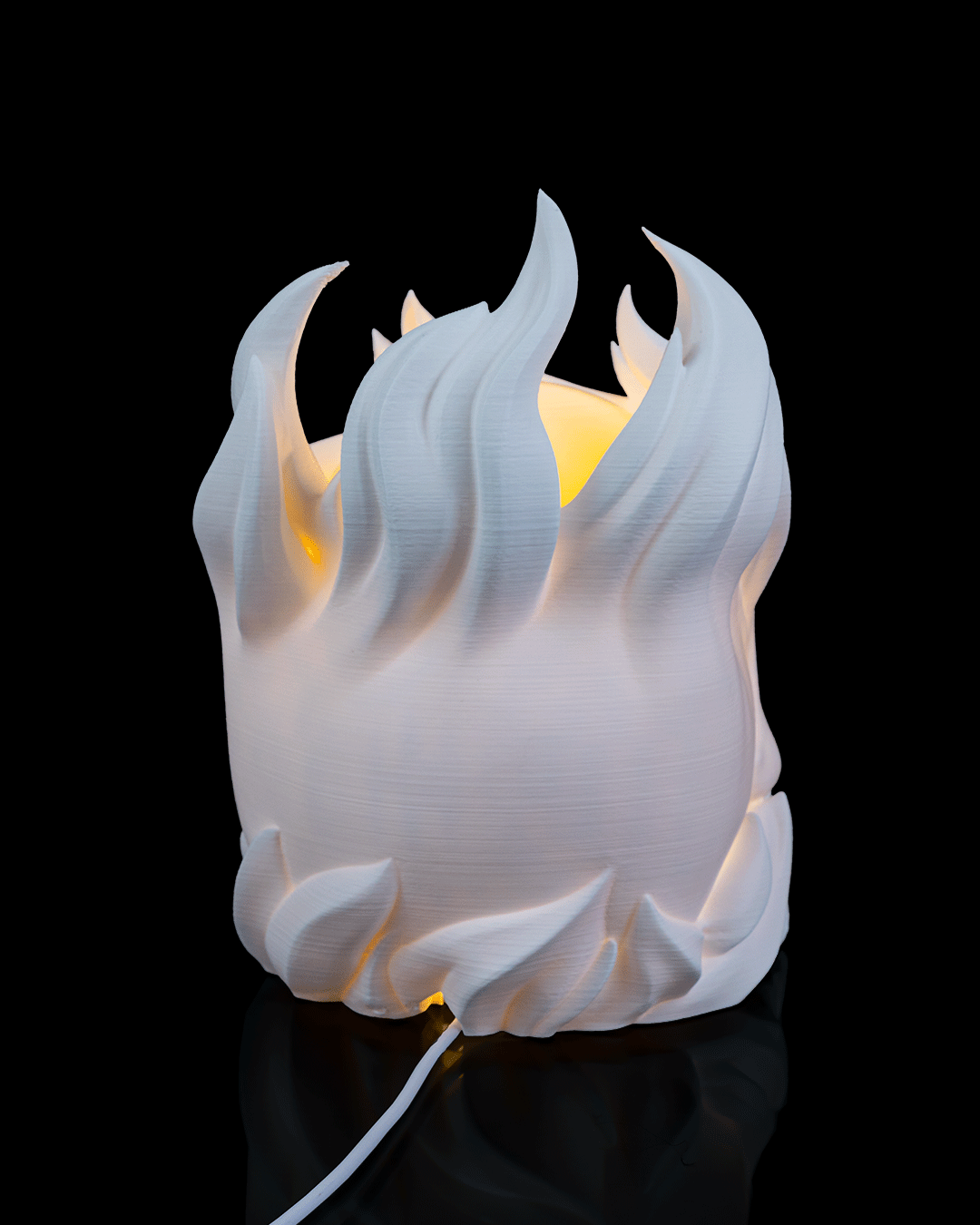 Skull Sphere Table Lamp — 3D-printed skull sphere table lamp (view 3)