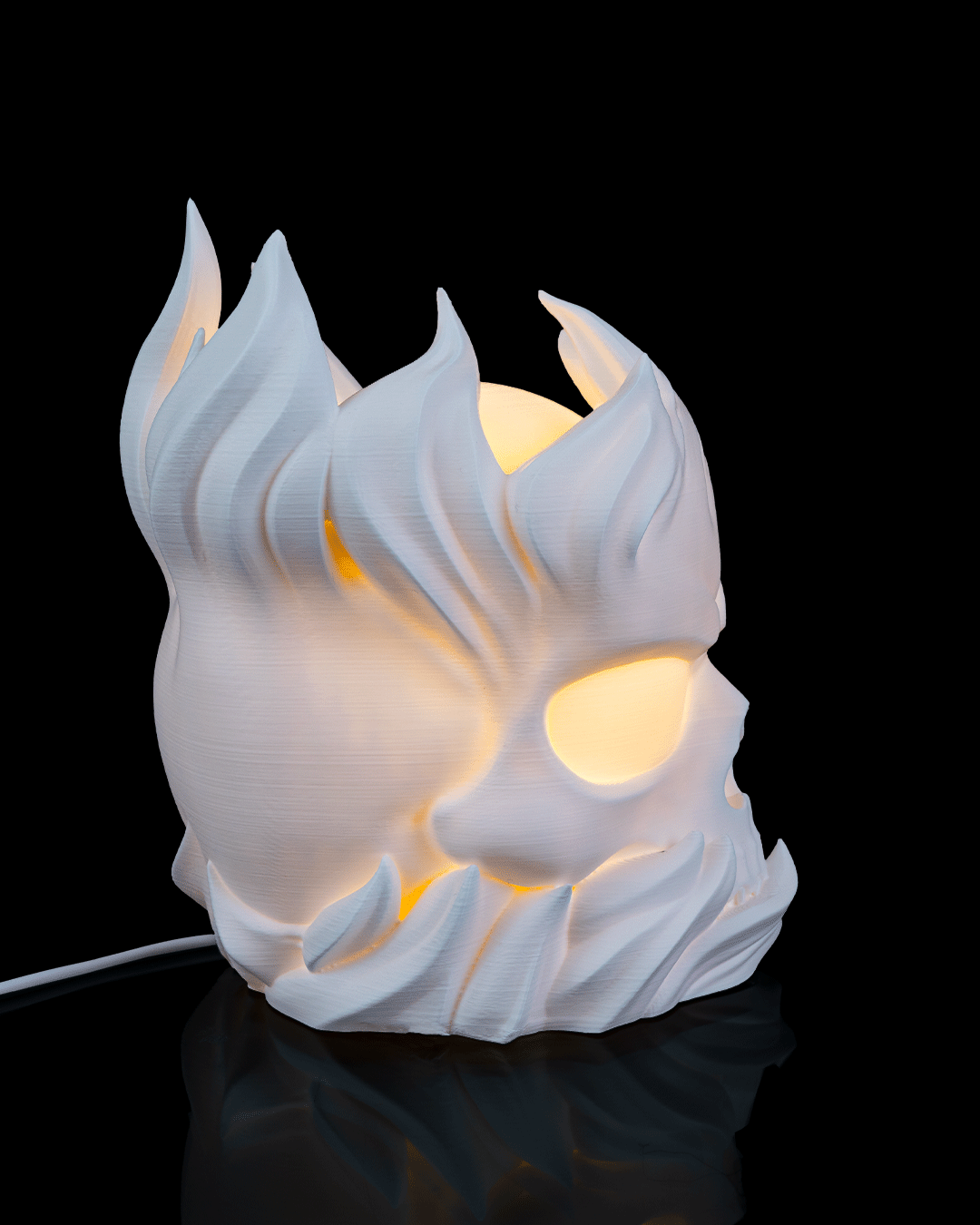 Skull Sphere Table Lamp — 3D-printed skull sphere table lamp (view 4)