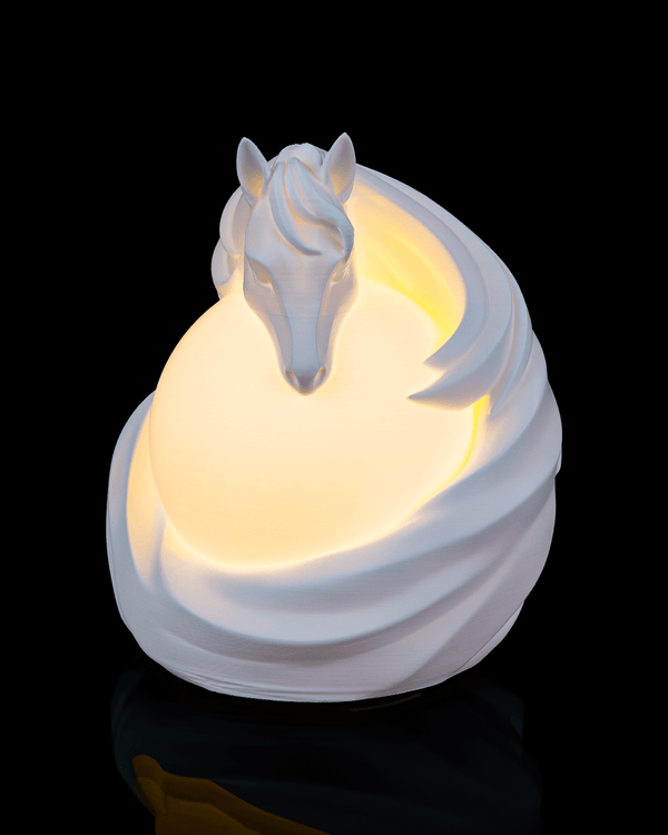 Stallion Sphere Table Lamp — 3D-printed horse sphere table lamp (view 1)