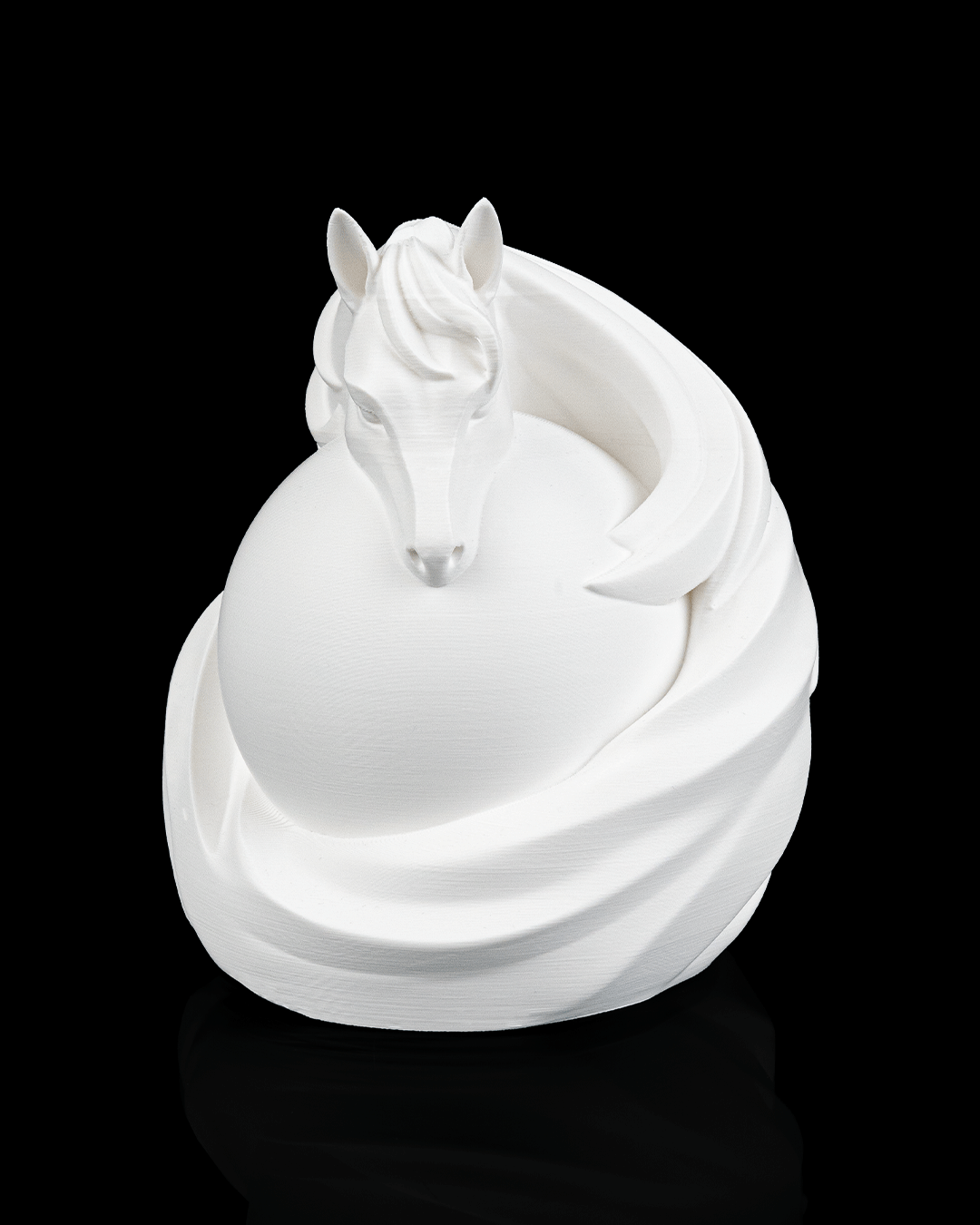 Stallion Sphere Table Lamp — 3D-printed horse sphere table lamp (view 5)