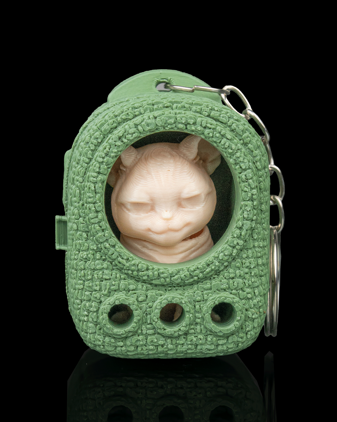 Stitched Pack: Sphynx Cat Carrier Keyring Charm