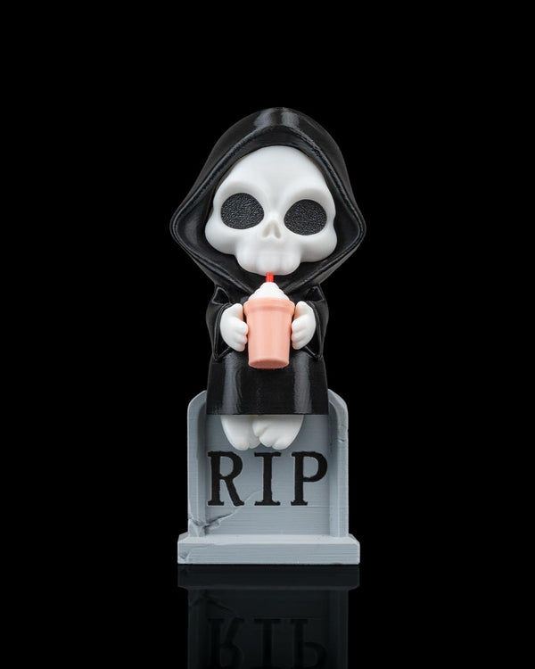 Reap in Peace gravestone reaper — 3D-printed Halloween figure (view 1)