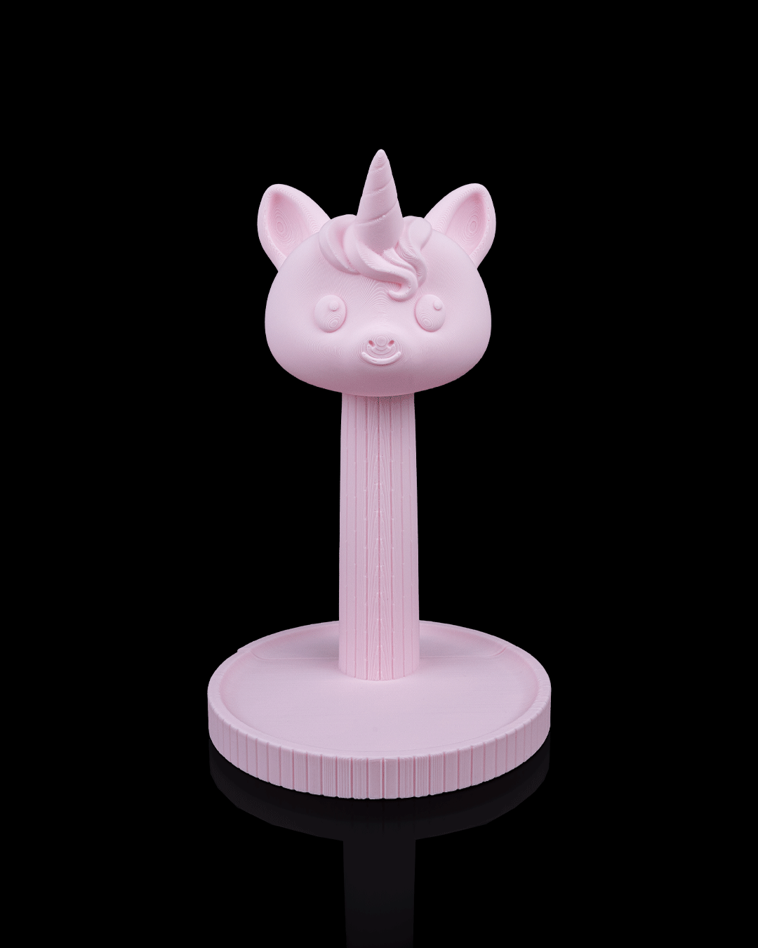 Unicorn — a 3D-printed headphone stand — top view