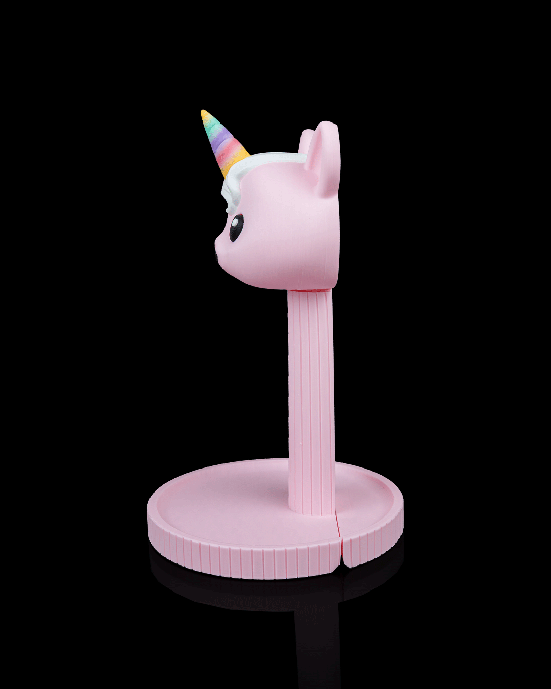 Unicorn — a 3D-printed headphone stand — three-quarter angle