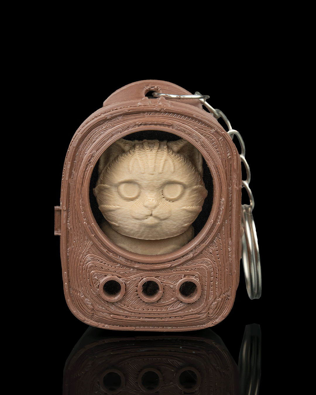 Urban Pack: Tabby Cat Carrier Keyring Charm