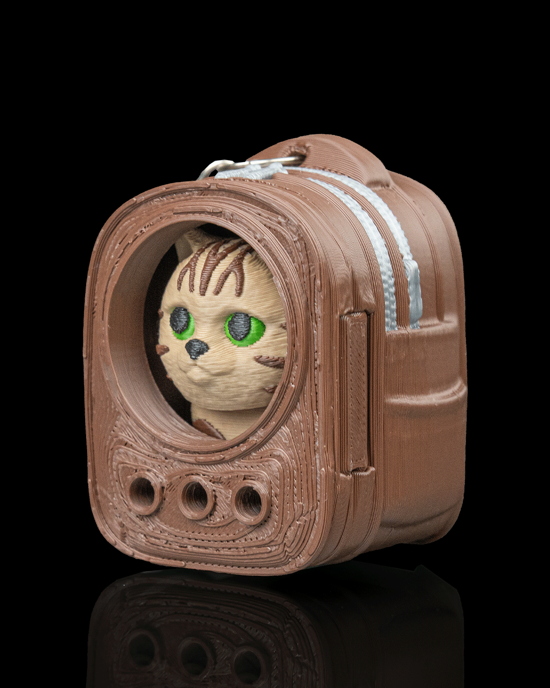 Urban Pack: Tabby Cat Carrier Keyring Charm