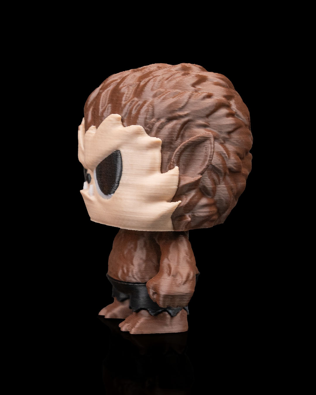 Wantywolf werewolf Anty articulated 3D-printed Halloween keyring — posed for display
