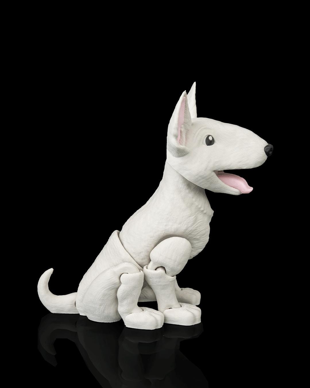 Articulated Bull Terrier Dog Toy: Poseable Desk Buddy, Dog Lover Collectible
