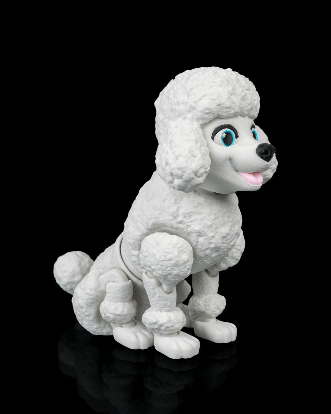 Articulated Poodle Figurine: Barbara, Desk Companion, Dog Lover Gift