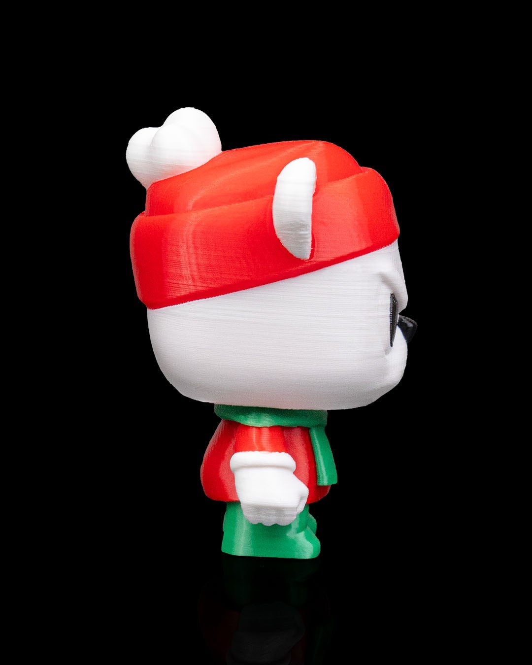Anty Bear 3D-printed Christmas keyring — side profile