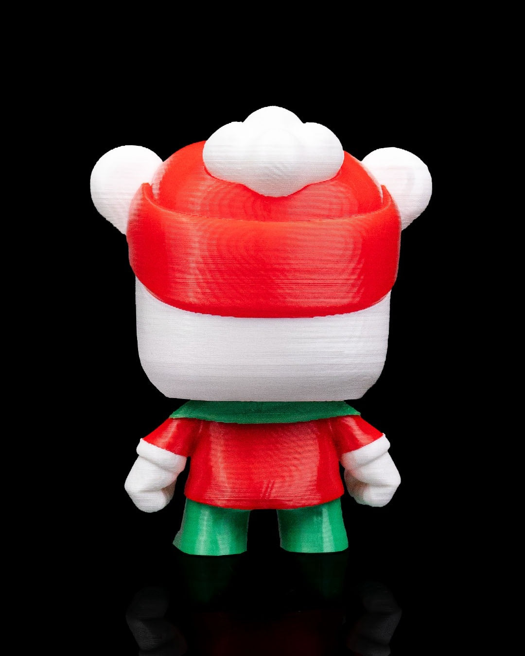 Anty Bear 3D-printed Christmas keyring — rear view