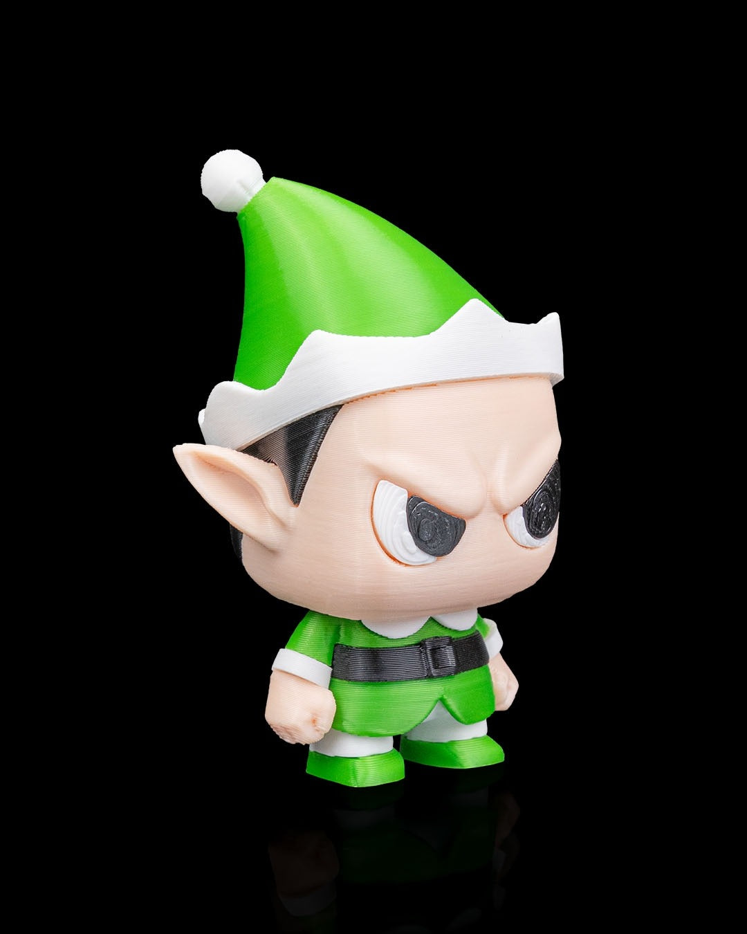 Anty Elf 3D-printed Christmas keyring — three-quarter view