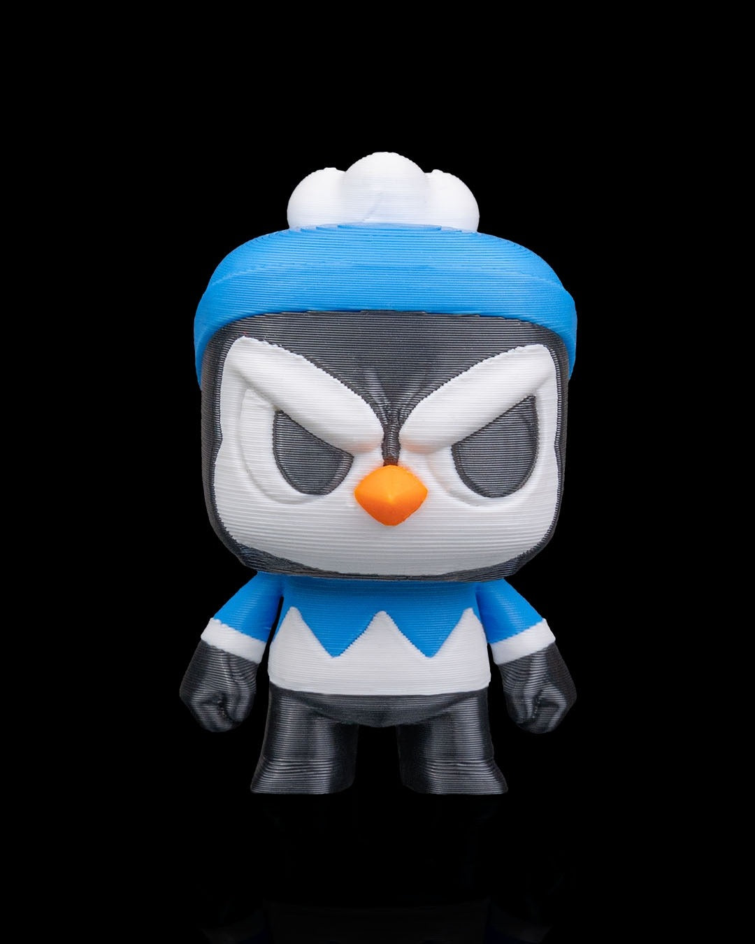 Anty Penguin 3D-printed Christmas keyring — front view