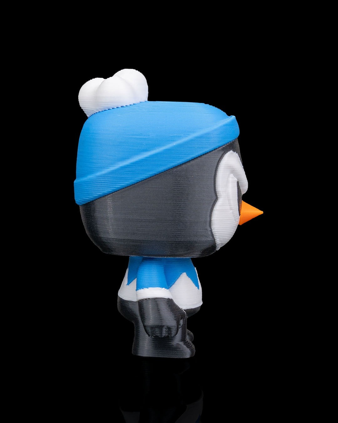 Anty Penguin 3D-printed Christmas keyring — side profile