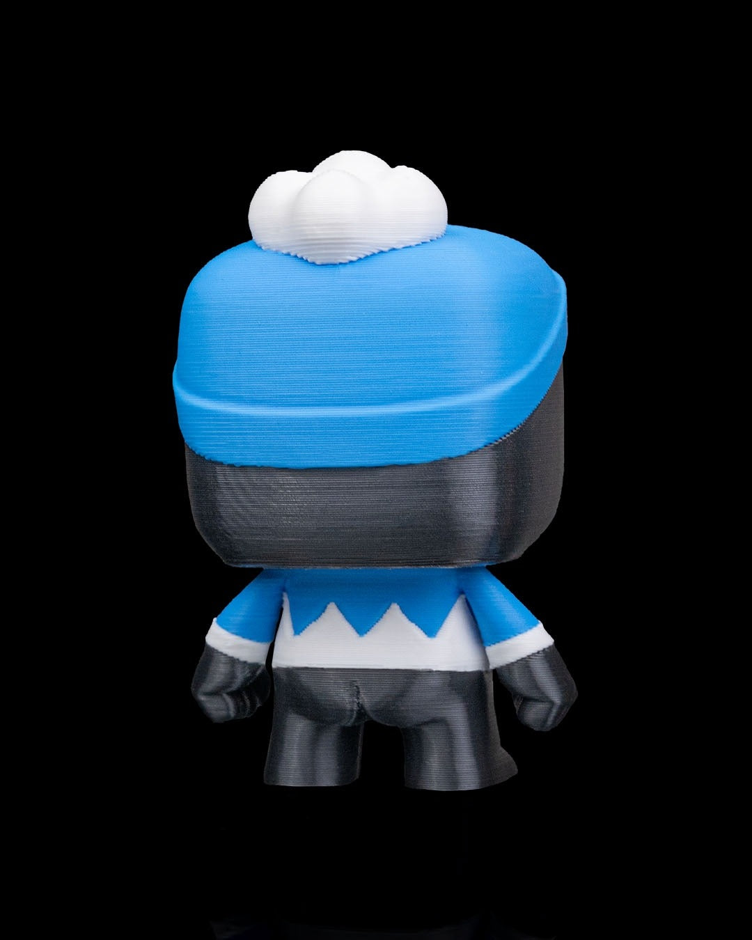 Anty Penguin 3D-printed Christmas keyring — rear view