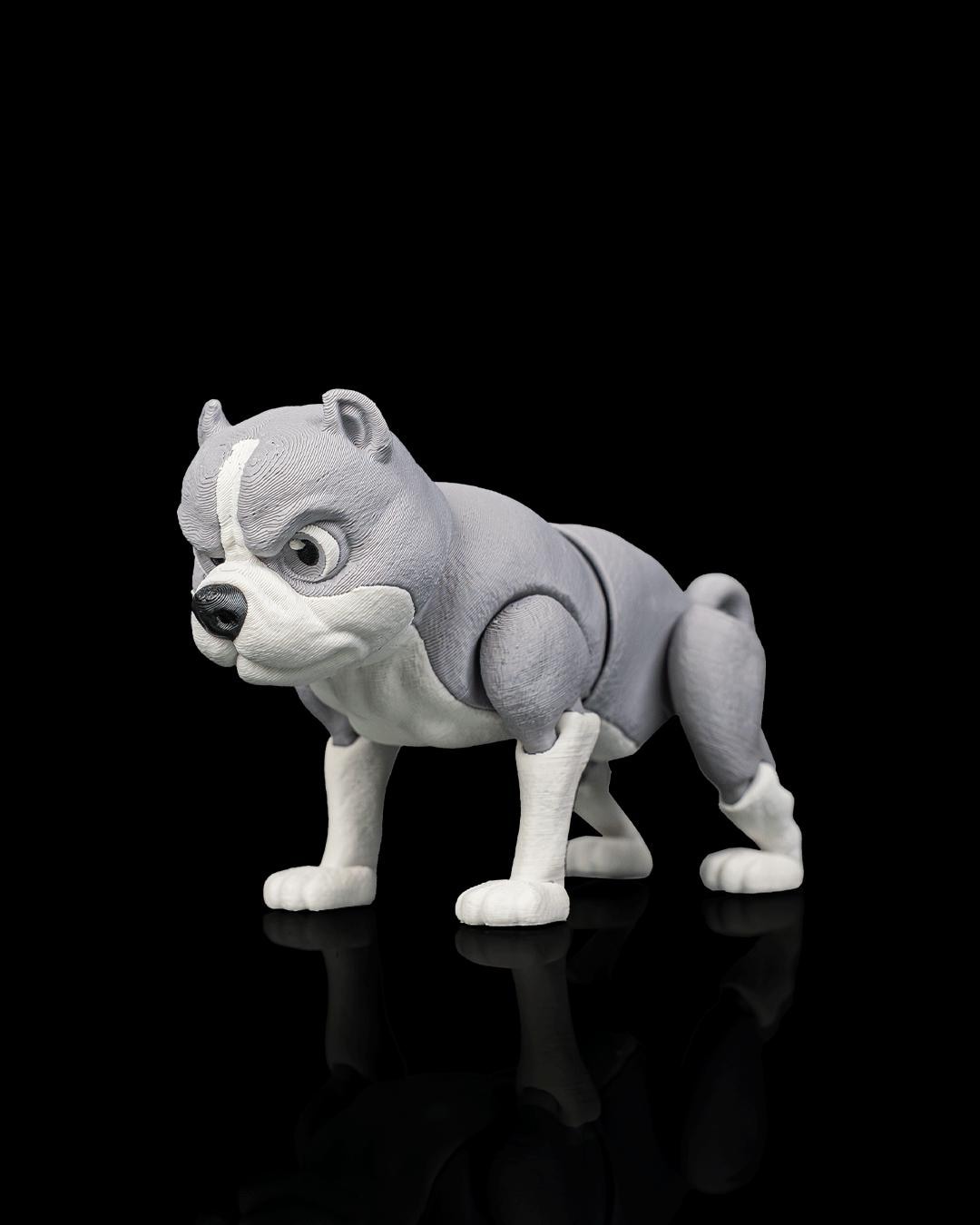 Articulated American Bully Dog Toy: Diesel, Desk Companion, Dog Lover Gift