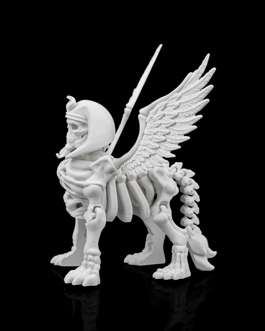 Articulated Sphynix Skeleton Figure: Mythic Labyrinth Collectible, Fantasy Desk Toy