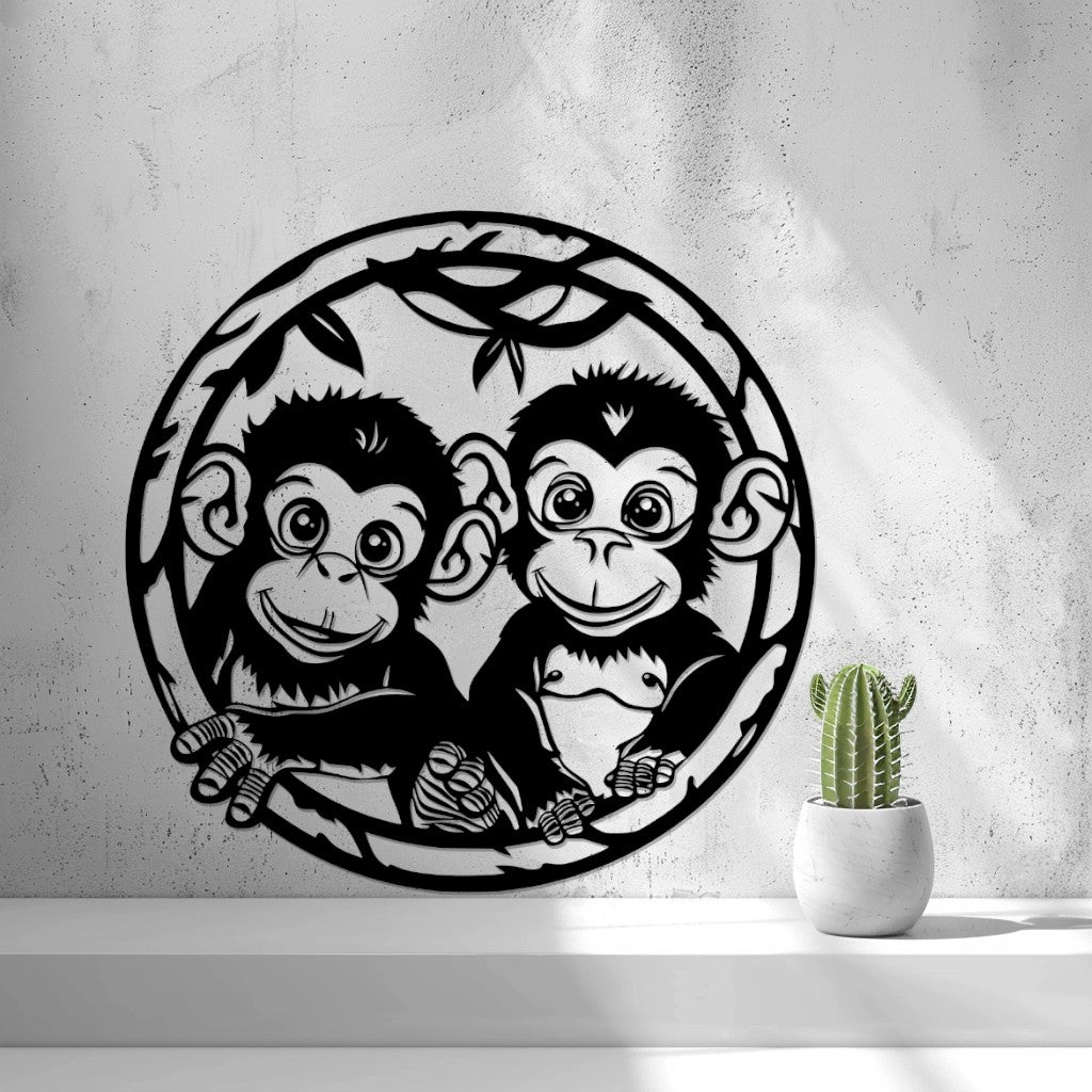 Baby Monkeys Wall Art — another view on a wall