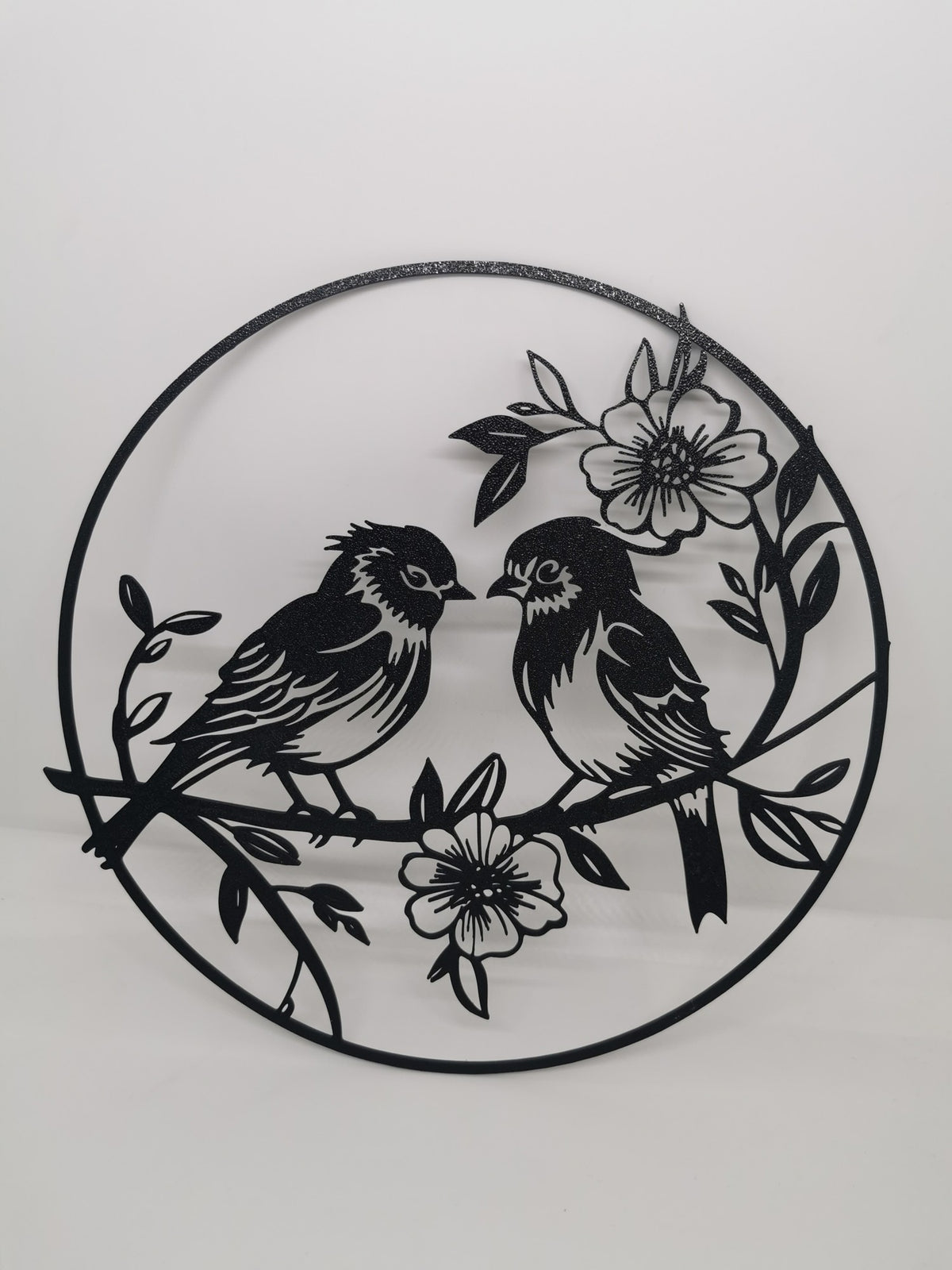 Birds with Flowers Wall Art — the printed piece