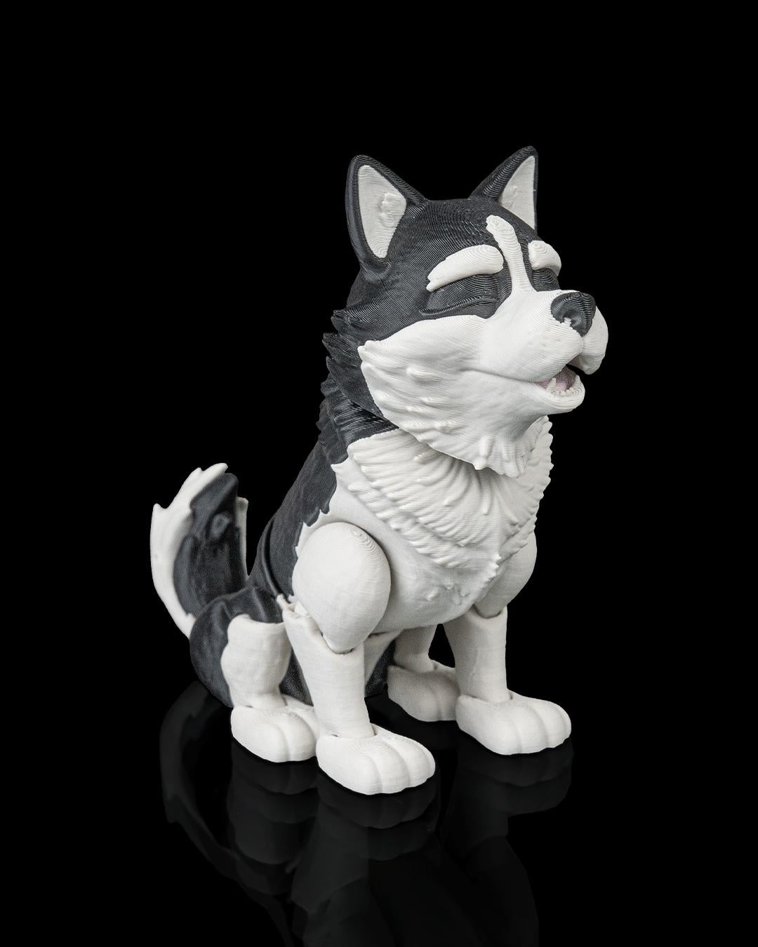 Articulated Husky Dog Toy: Niko, Desk Companion, Dog Lover Gift
