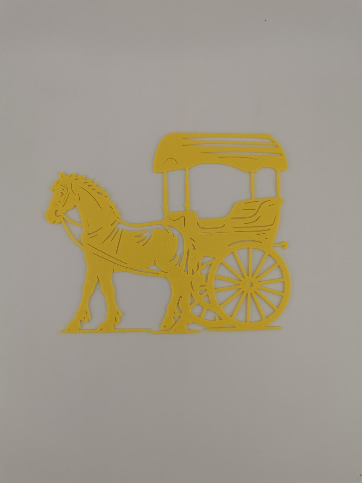 Horse and Carriage Wall Art — the printed piece in yellow