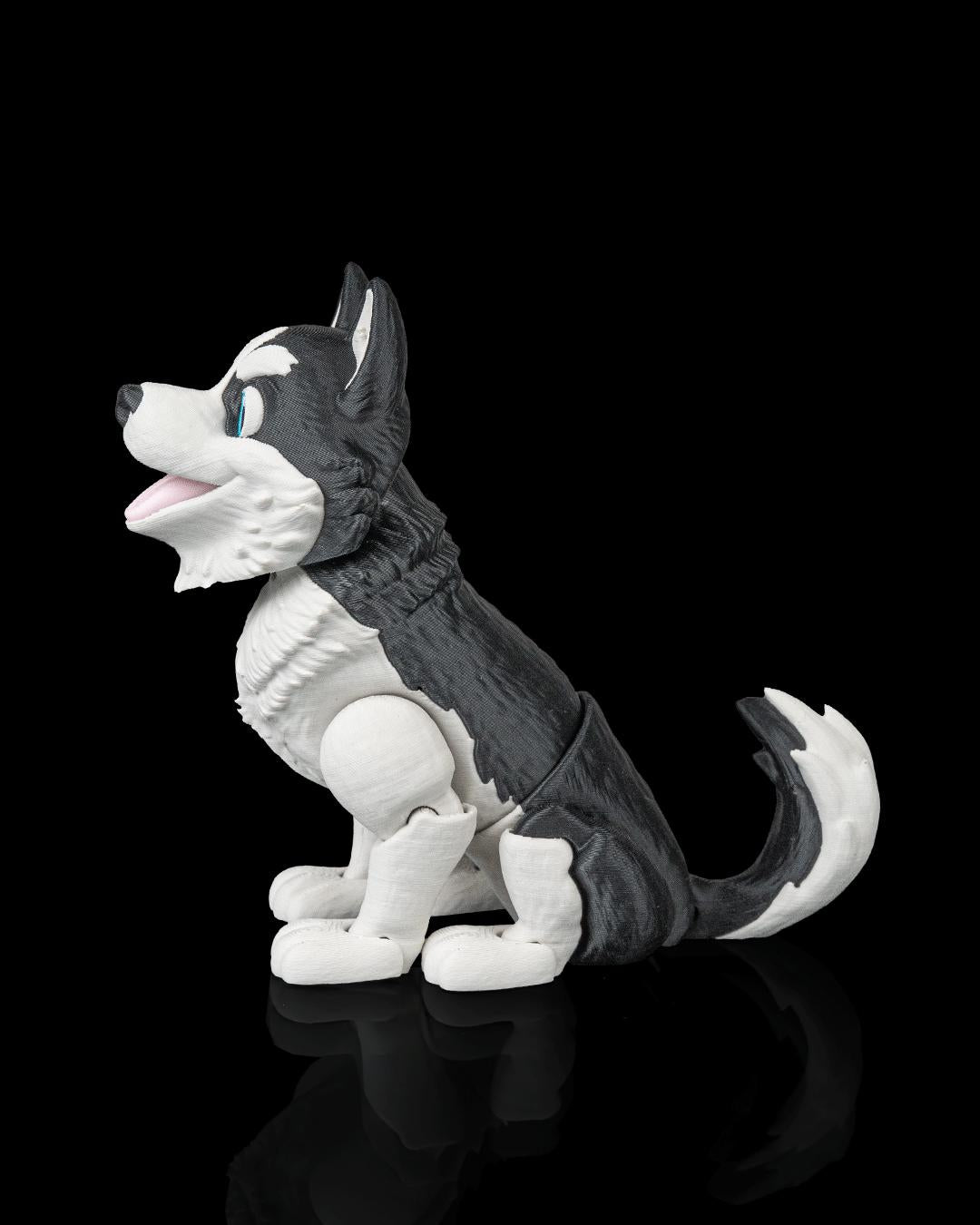 Articulated Husky Dog Toy: Niko, Desk Companion, Dog Lover Gift
