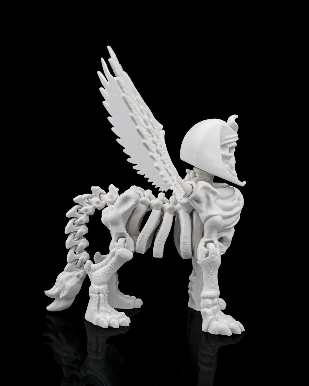 Articulated Sphynix Skeleton Figure: Mythic Labyrinth Collectible, Fantasy Desk Toy