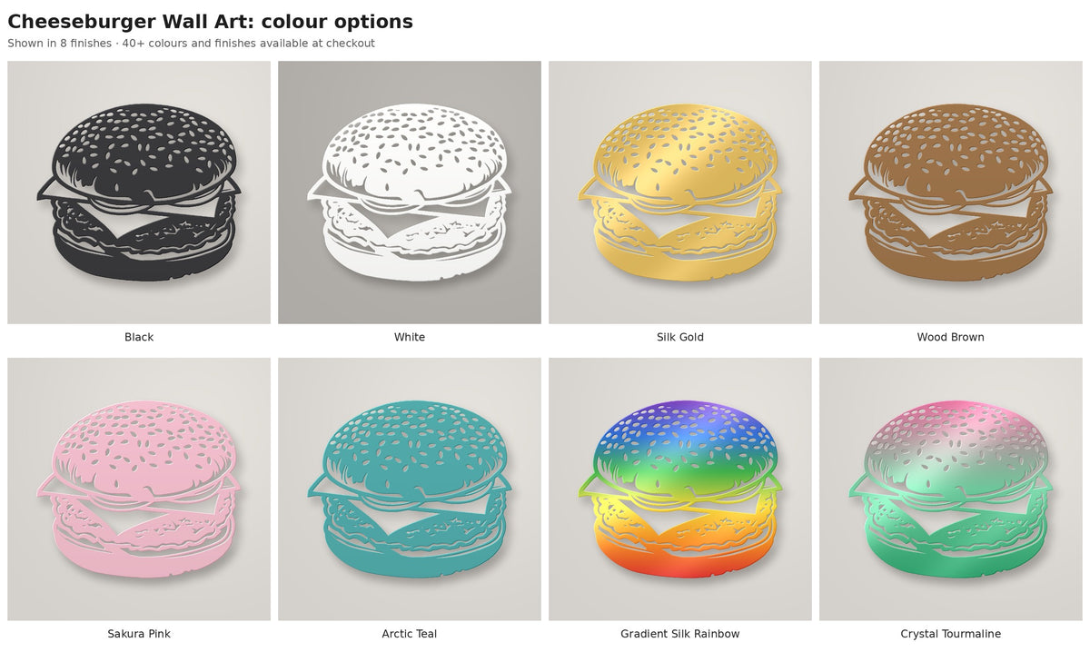 Cheeseburger Wall Art — colour options