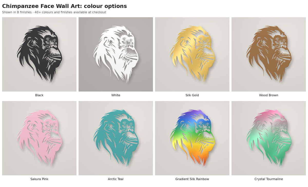 Chimpanzee Face Wall Art — colour options