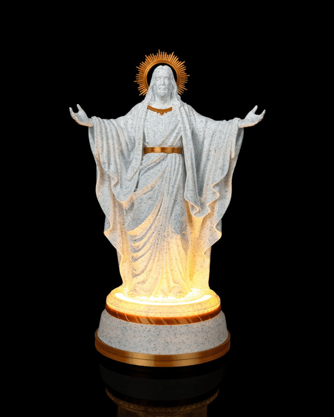 Christ of Light Statue — 160 mm statue glowing on its LED base