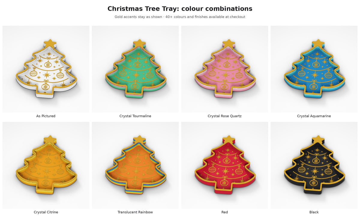 Christmas Tree Tray — colour combinations