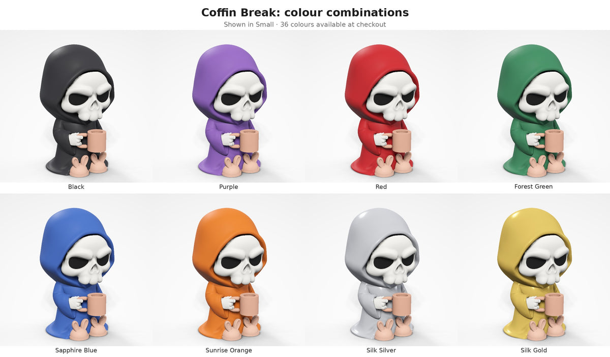 Coffin Break — colour combinations grid