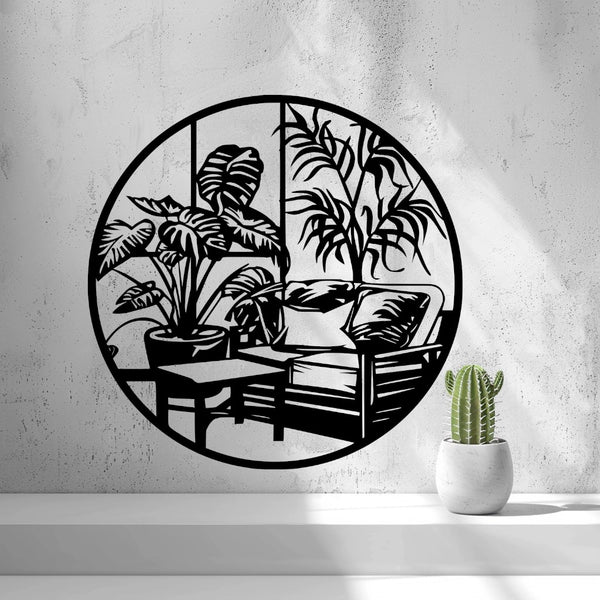 Cozy Living Room Wall Art — shown in black on a wall
