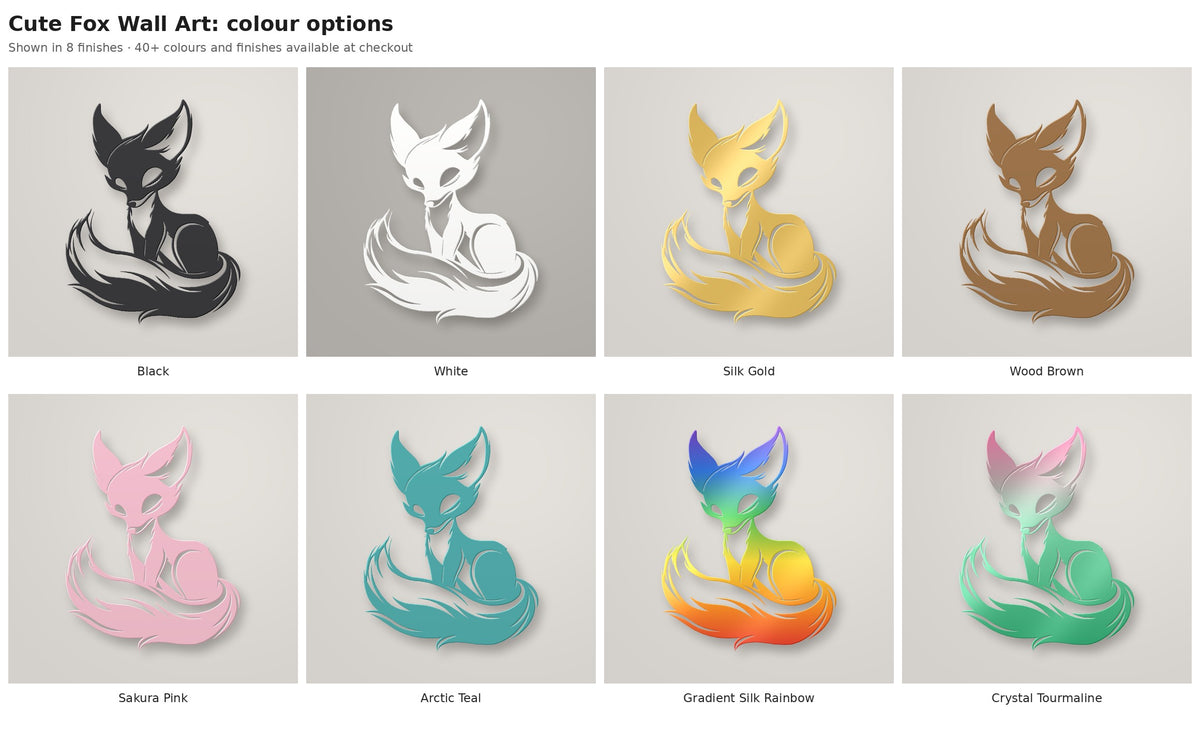Cute Fox Wall Art — colour options