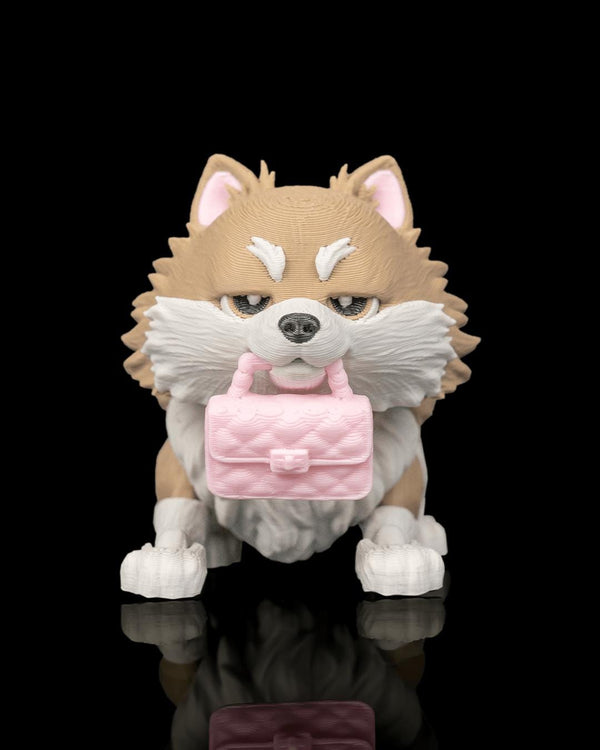 Articulated Pomeranian Dog Toy: Luna, Desk Companion, Dog Lover Gift