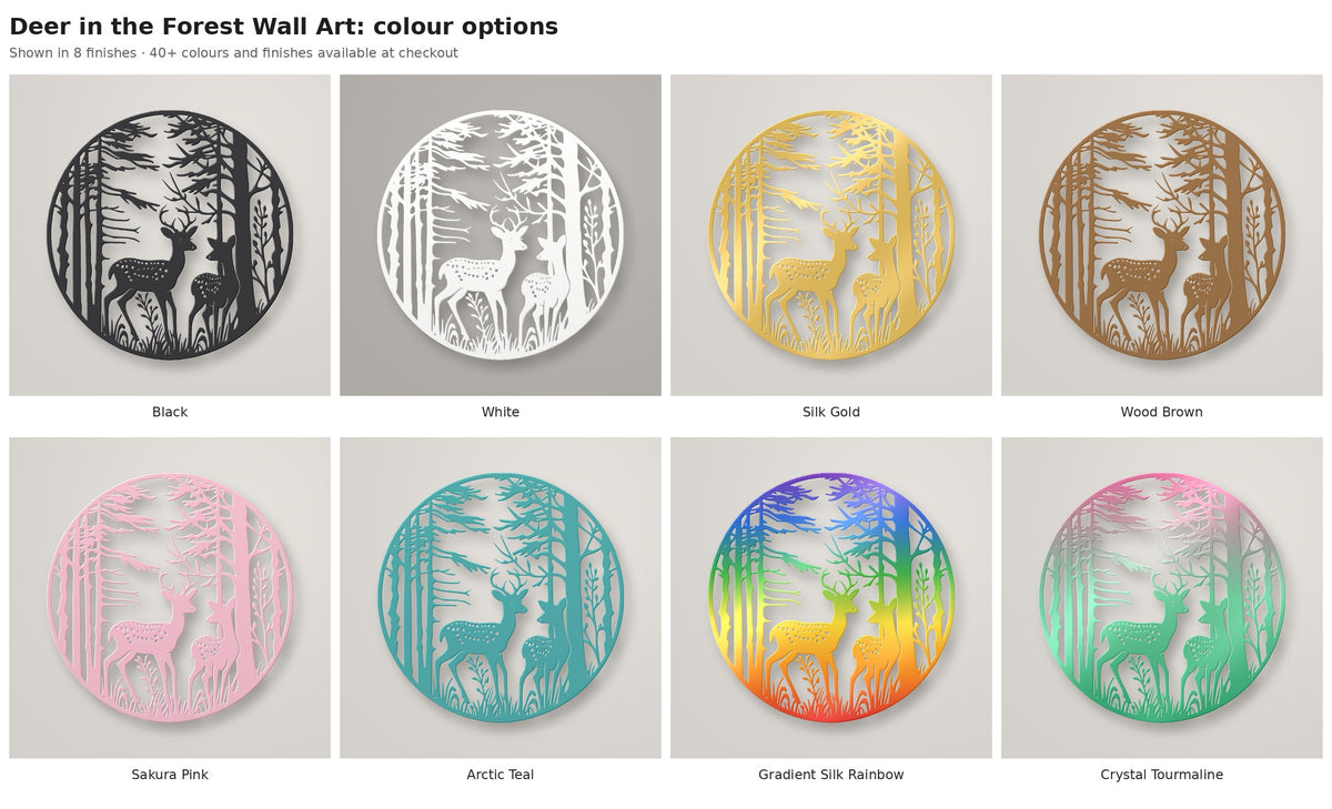 Deer in the Forest Wall Art — colour options