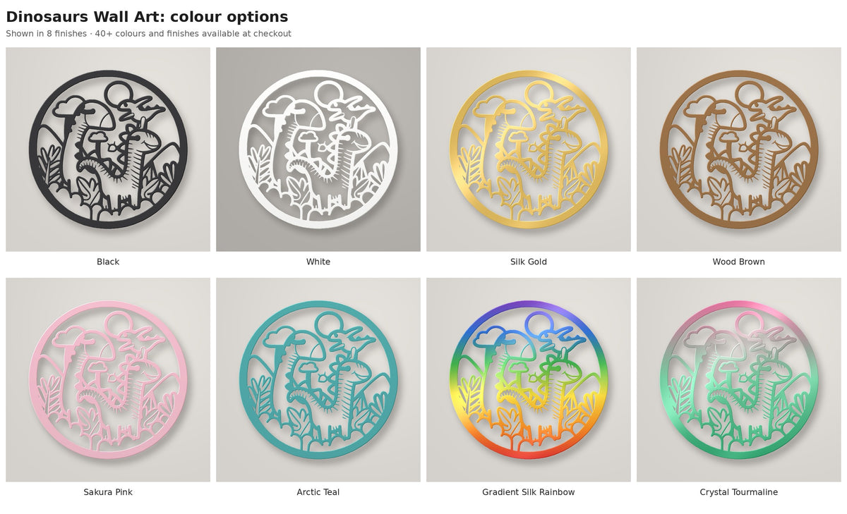 Dinosaurs Wall Art — colour options