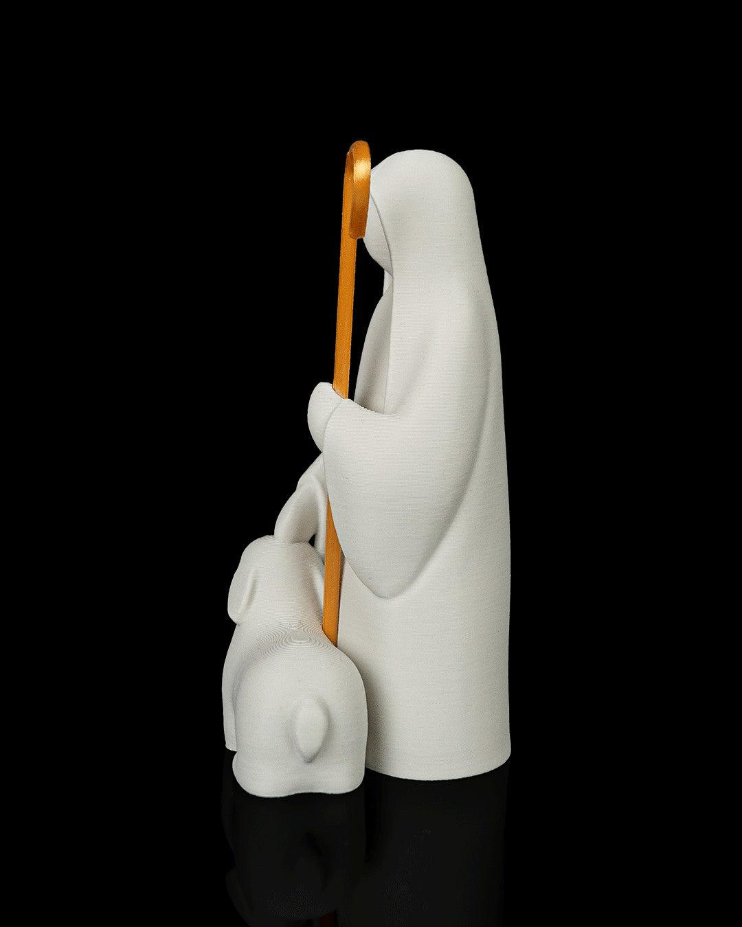 Divine Shepherd Statue — side view
