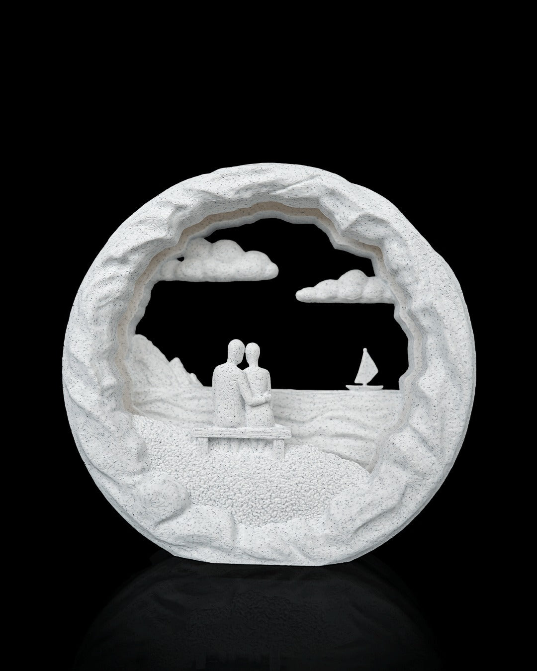 Dockside Dream Table Lamp — switched off, white print as pictured