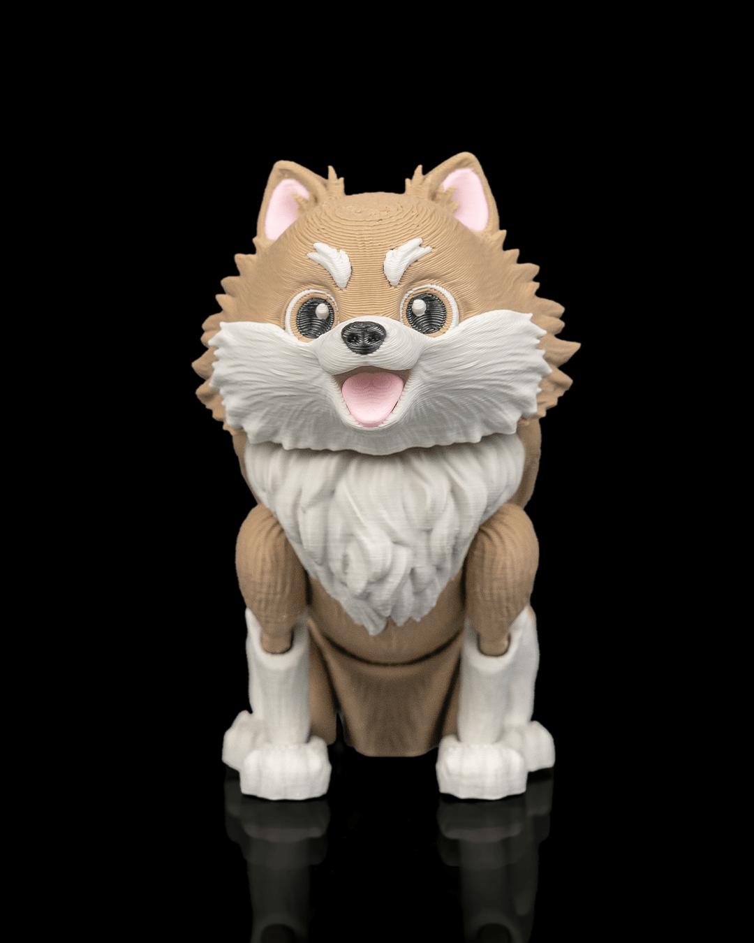 Articulated Pomeranian Dog Toy: Luna, Desk Companion, Dog Lover Gift