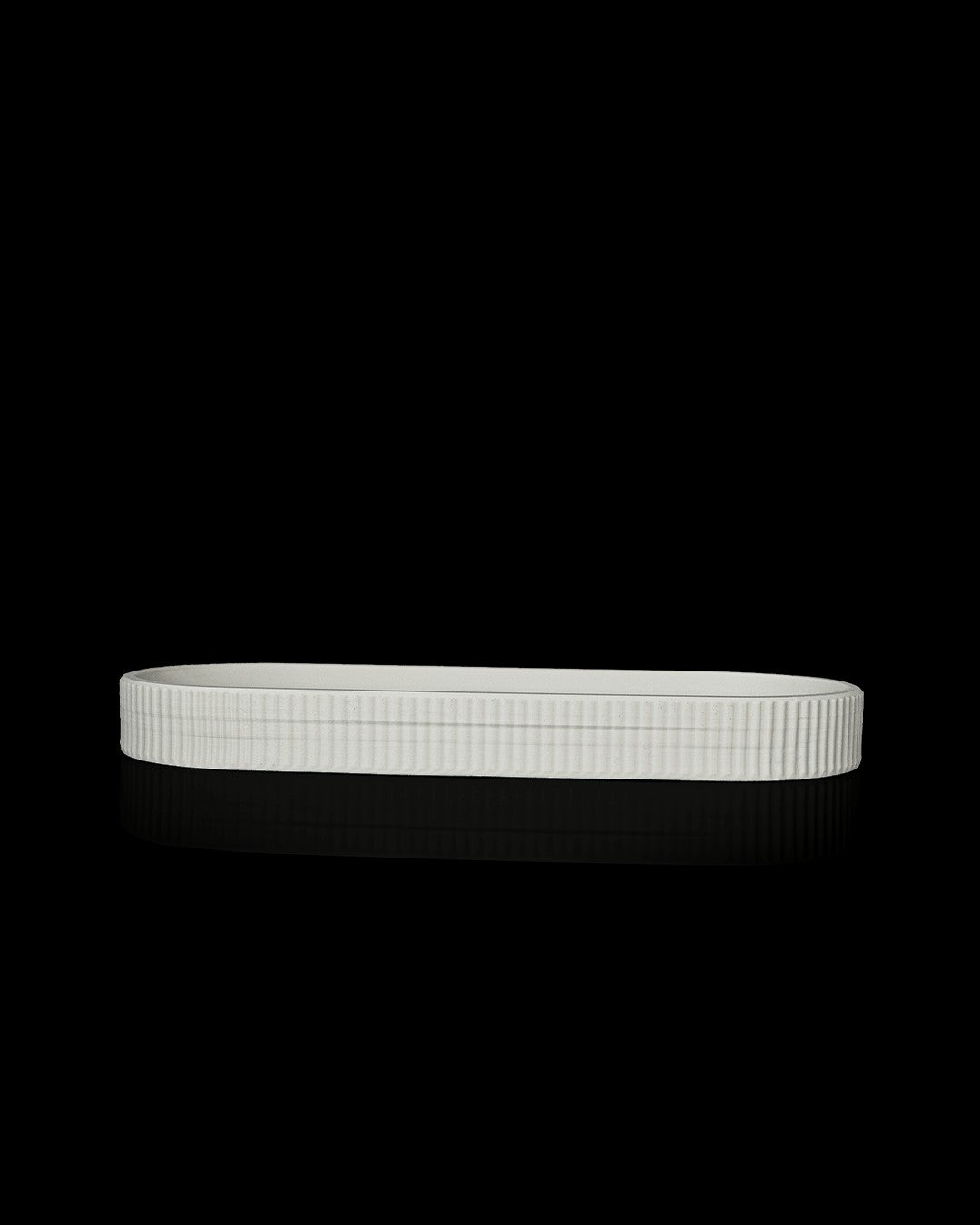 Elongated Tray and Candle Holder — ribbed side profile