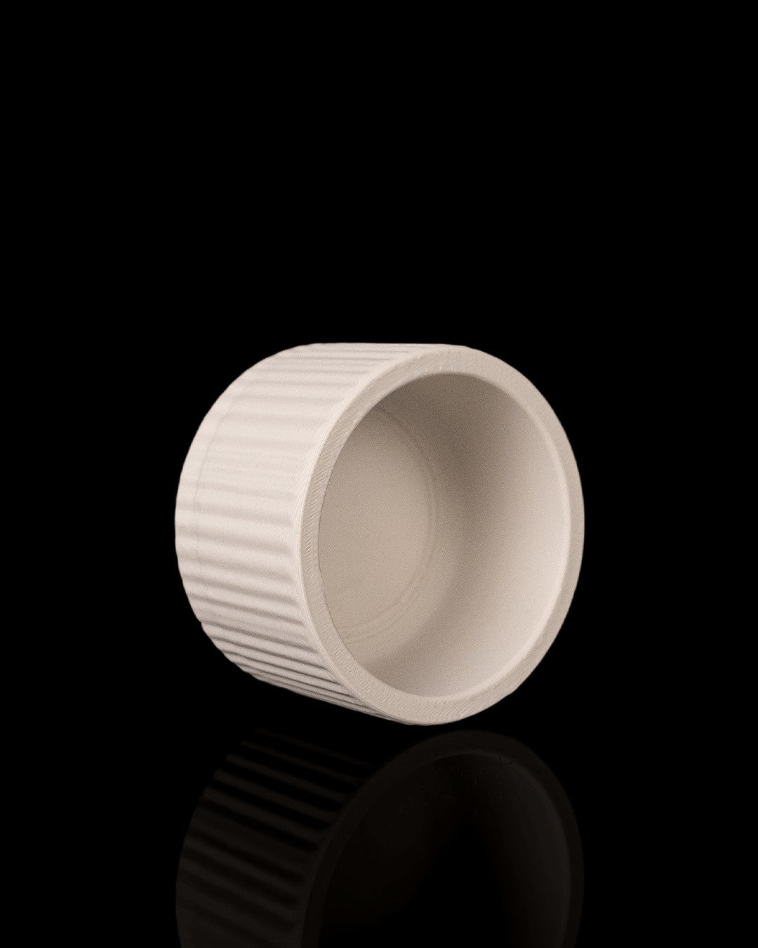 Elongated Tray and Candle Holder — ribbed holder detail
